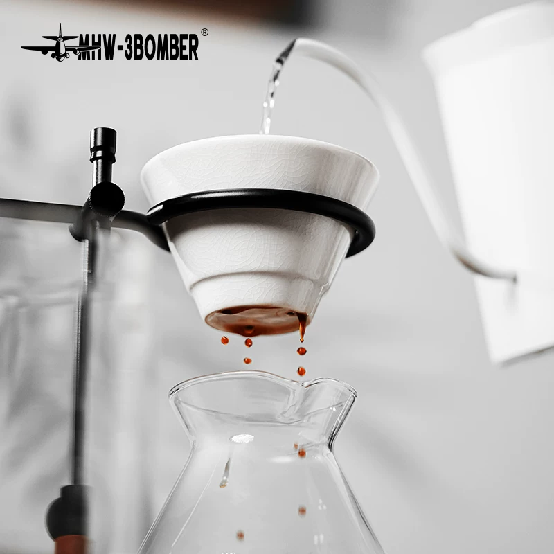 Bộ lọc cà phê gốm kiểu nhỏ giọt, có thể tháo rời, dùng cho pha cà phê thủ công tại nhà, thương hiệu Bomber MHW Meteor Filter Cup Cake.