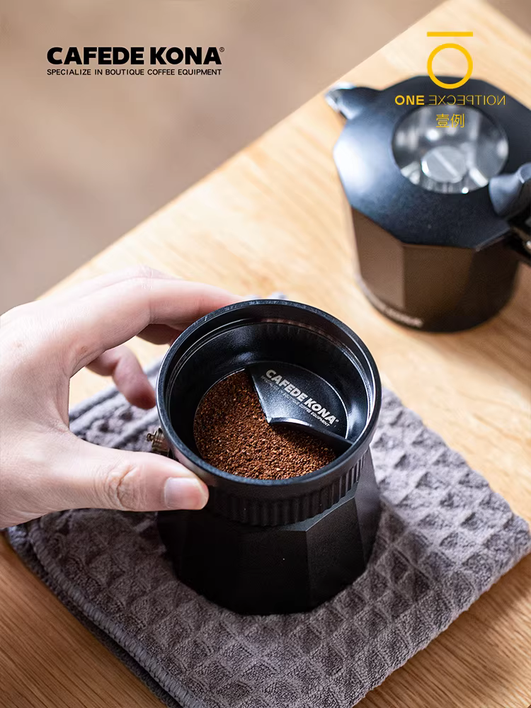 CAFEDE KONA Moka pot hộp đựng bột van đơn van đôi hộp đựng bột vòng chống tràn Bialetti máy bay ném bom