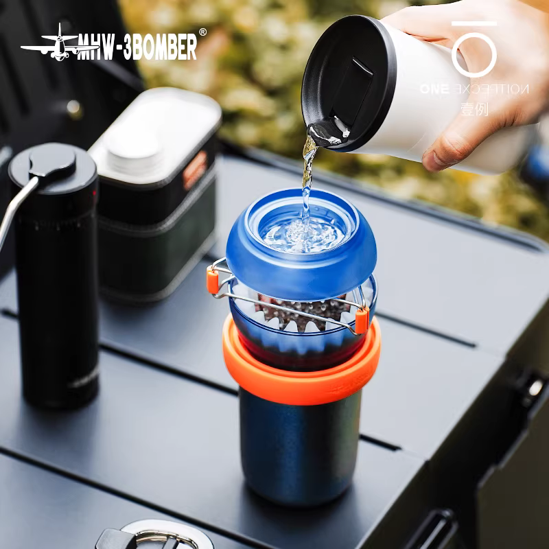 Cốc lọc cà phê kiểu bomber MHW, cốc lọc cà phê ngoài trời, ấm pha cà phê kiểu pour-over, đế lọc bánh phẳng, giá đỡ lọc cà phê, bộ lọc nhỏ giọt