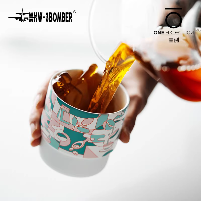 MHW Bomber x STTOKE Hợp tác Cốc xoay Cốc pha cà phê thủ công Cốc cà phê Latte Art của Ý Cốc Latte có thể xếp chồng lên nhau