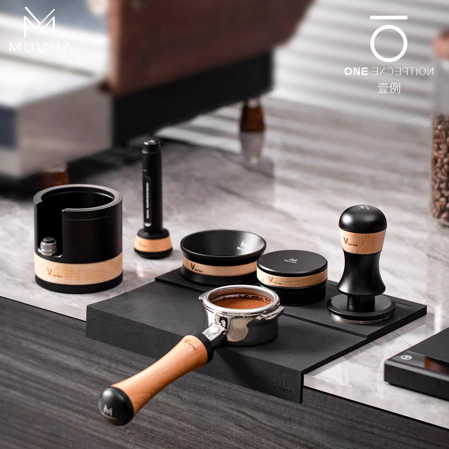 Bộ phân phối cà phê kiểu trọng lực MUVNA, búa nén, đế kim phân phối, tay cầm máy pha cà phê