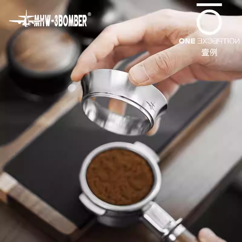 Vòng thu bột máy pha cà phê Espresso MHW, bộ thu bột miệng rộng, vòng phân phối bột 51/53/58mm chống bay bột