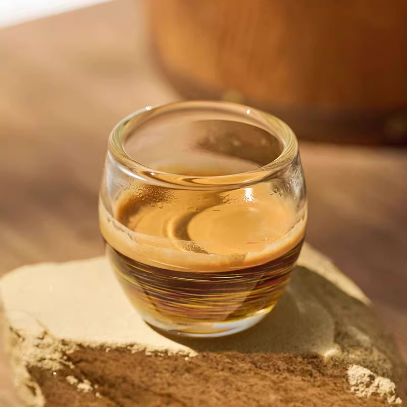 Brewista&YearnTour dòng sản phẩm đồng thương hiệu ly tròn nhỏ bằng thủy tinh sơn cát ly nếm cà phê ly chia sẻ