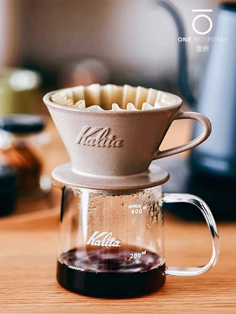 Bộ lọc cà phê gốm sứ Kalita Mino Nhật Bản, kiểu dáng sóng bánh, bộ lọc ba lỗ