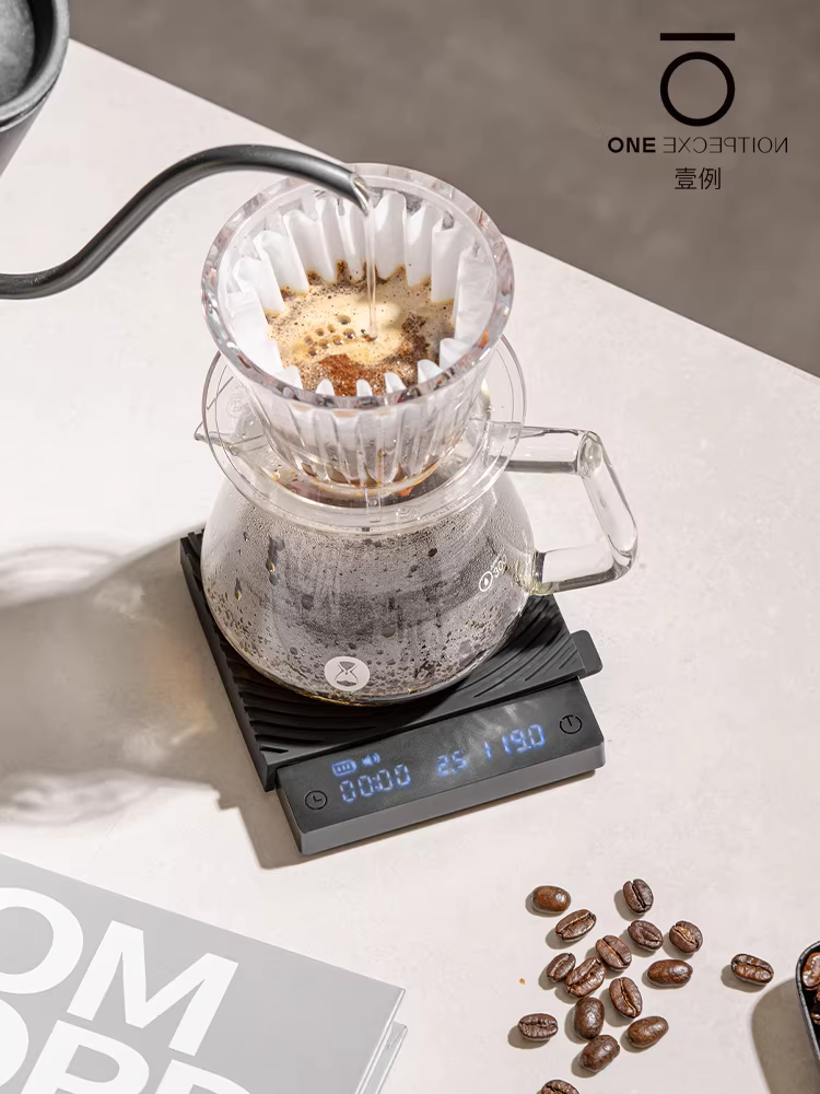 Cân điện tử pha cà phê Taimo Black Mirror MINI, đồng hồ hẹn giờ pha cà phê kiểu Ý, cân thông minh mini, đo tốc độ dòng chảy, hình khối nhỏ, kiểu dáng cong