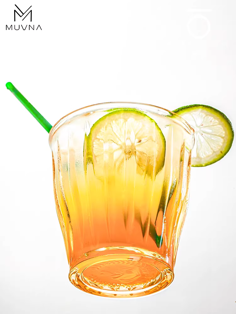 MUVNA Ly cà phê Ý Dirty Australian white latte latte art cup retro glass vertical stripe bomber