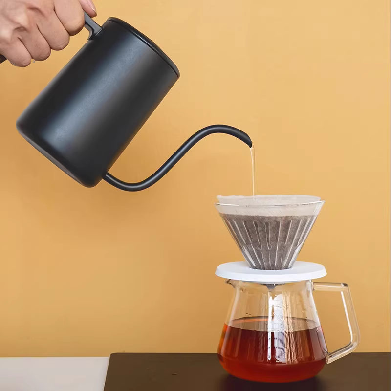 Bình pha cà phê Taimo Pure Pour-over, bình pha cà phê kiểu nhỏ giọt có vòi dài, miệng nhỏ, bằng thép không gỉ