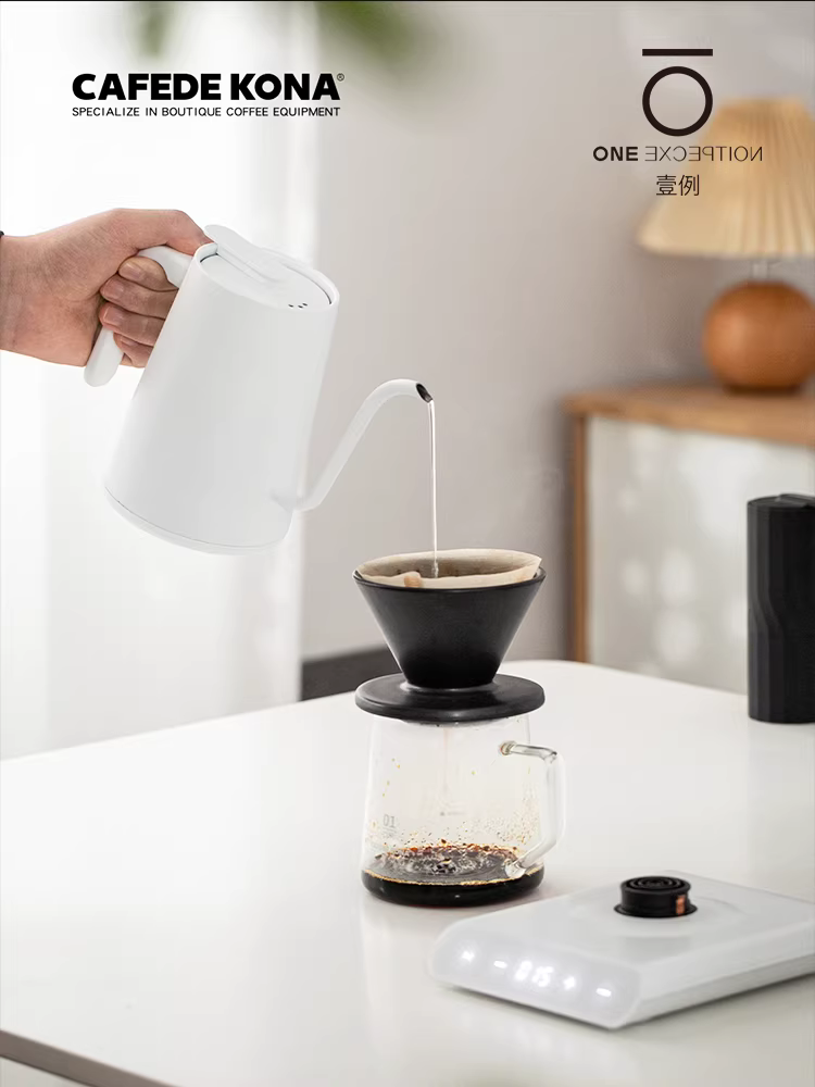 Ấm pha cà phê điều chỉnh nhiệt độ CAFEDE KONA, ấm điện Tianheng BAT, ấm pha cà phê có vòi nhỏ giữ nhiệt độ ổn định, ấm pha cà phê Fellow