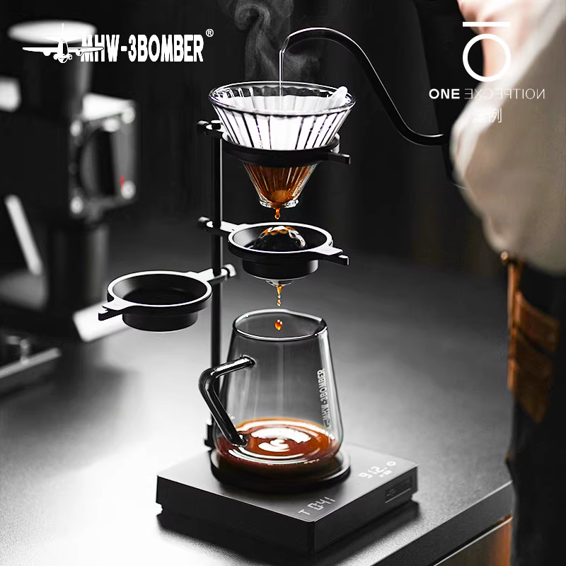 Giá đỡ pha cà phê kiểu đổ nước MHW Bomber Smooth, chất liệu hợp kim nhôm, có thể điều chỉnh, kèm giá đỡ cốc lọc
