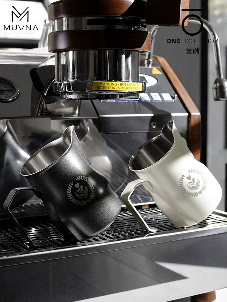 Bình tạo bọt sữa MUVNA dành cho cà phê sữa latte nghệ thuật, vòi phun nổi, cốc nghệ thuật latte bụng lớn, YanYin MHW