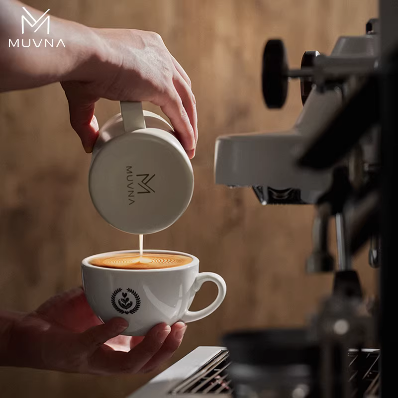 Cốc cà phê MUVNA, cốc sứ, cốc và đĩa, cốc dùng trong cửa hàng, cốc dùng để nếm thử, cốc làm latte art, cốc nghệ thuật, cốc Zeda có họa tiết nổi