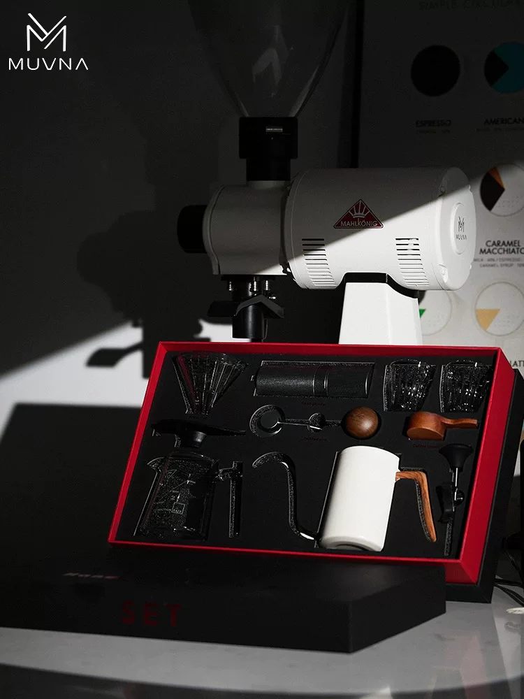 Bộ quà tặng pha cà phê thủ công Muvna, bộ lọc nhỏ giọt gia dụng, máy xay cà phê, bộ pha cà phê thủ công, bộ dụng cụ pha cà phê hero