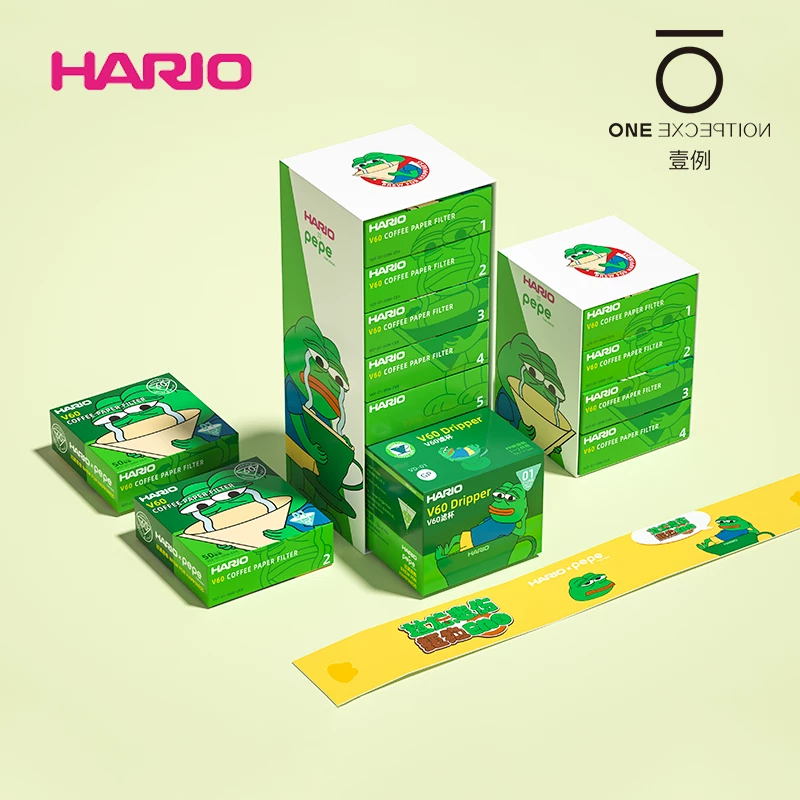 Bộ lọc cà phê thủ công HARIO PEPE Sad Frog Collaboration Nhật Bản, giấy lọc V60, túi lọc, bộ giới hạn số lượng