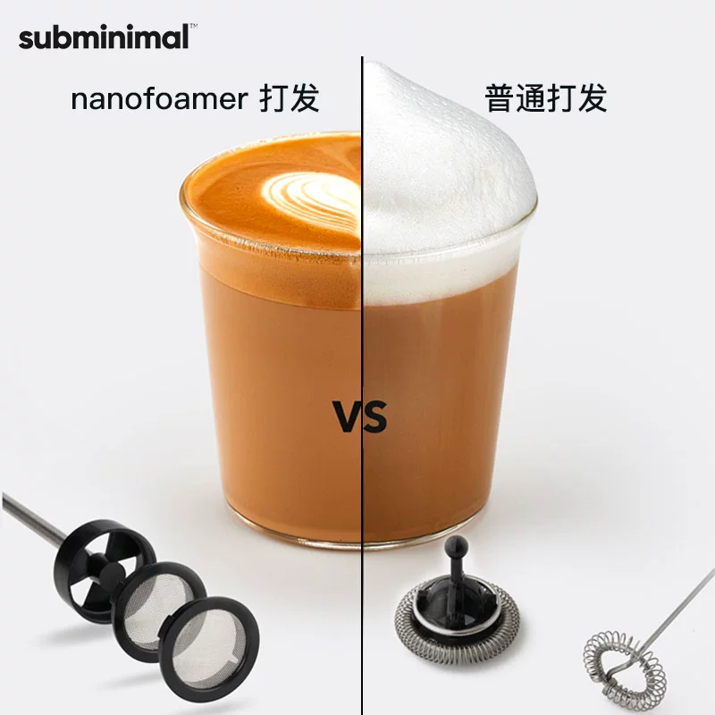 Máy tạo bọt sữa cầm tay siêu nhỏ nanofoamer V2, điện, sạc lại được, di động