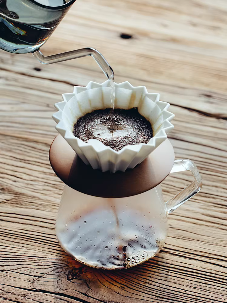 Cốc lọc giấy origami Nhật Bản cỡ S, cỡ M, giá đỡ cà phê bằng gỗ, cốc lọc gốm V60, cốc bánh ngọt kalita