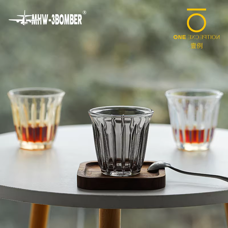 Ly thủy tinh MHW bomber dòng Wright Ly cà phê Dirty Latte trắng Úc Ly cà phê sữa Ý Kinto