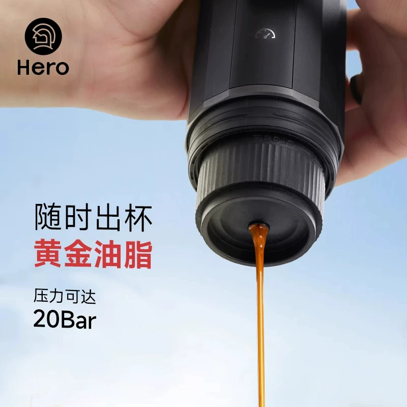 Máy pha cà phê tự động hoàn toàn kiểu Ý Hero, máy pha cà phê espresso, máy pha cà phê bằng bột cà phê điện, máy pha cà phê bằng viên nang, máy pha cà phê di động, tiện dụng khi đi du lịch