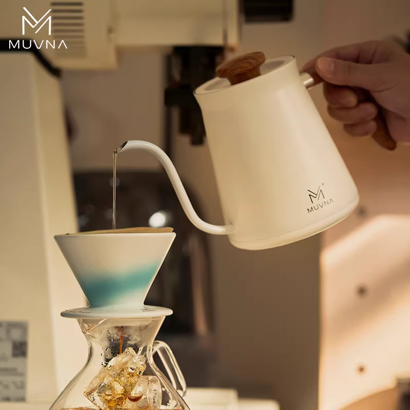 Ấm đun nước pha cà phê có điều khiển nhiệt độ MUVNA dùng trong gia đình, ấm đun nước pha cà phê có vòi hẹp, ấm đun nước điện giữ nhiệt độ không đổi để pha trà, ấm đun nước có điều khiển nhiệt độ, ấm đun nước B.