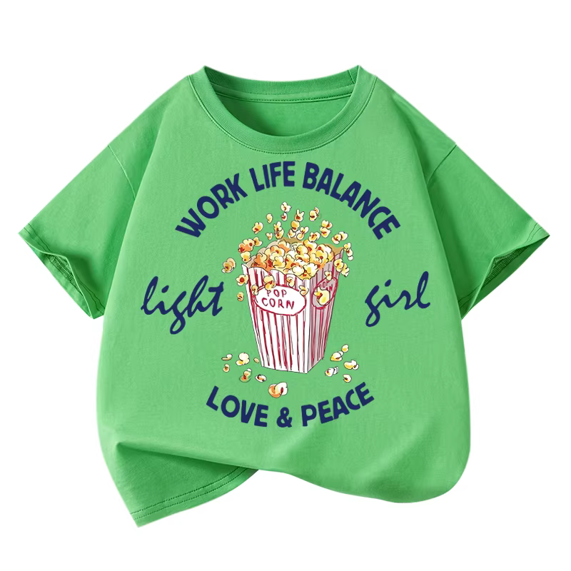 Áo thun ngắn tay trẻ em hợp thời trang, quần áo mùa hè bằng cotton nguyên chất cho trẻ lớn, quần áo thường ngày cho bé gái, thoáng khí và rộng rãi, kiểu dáng nửa tay mới.