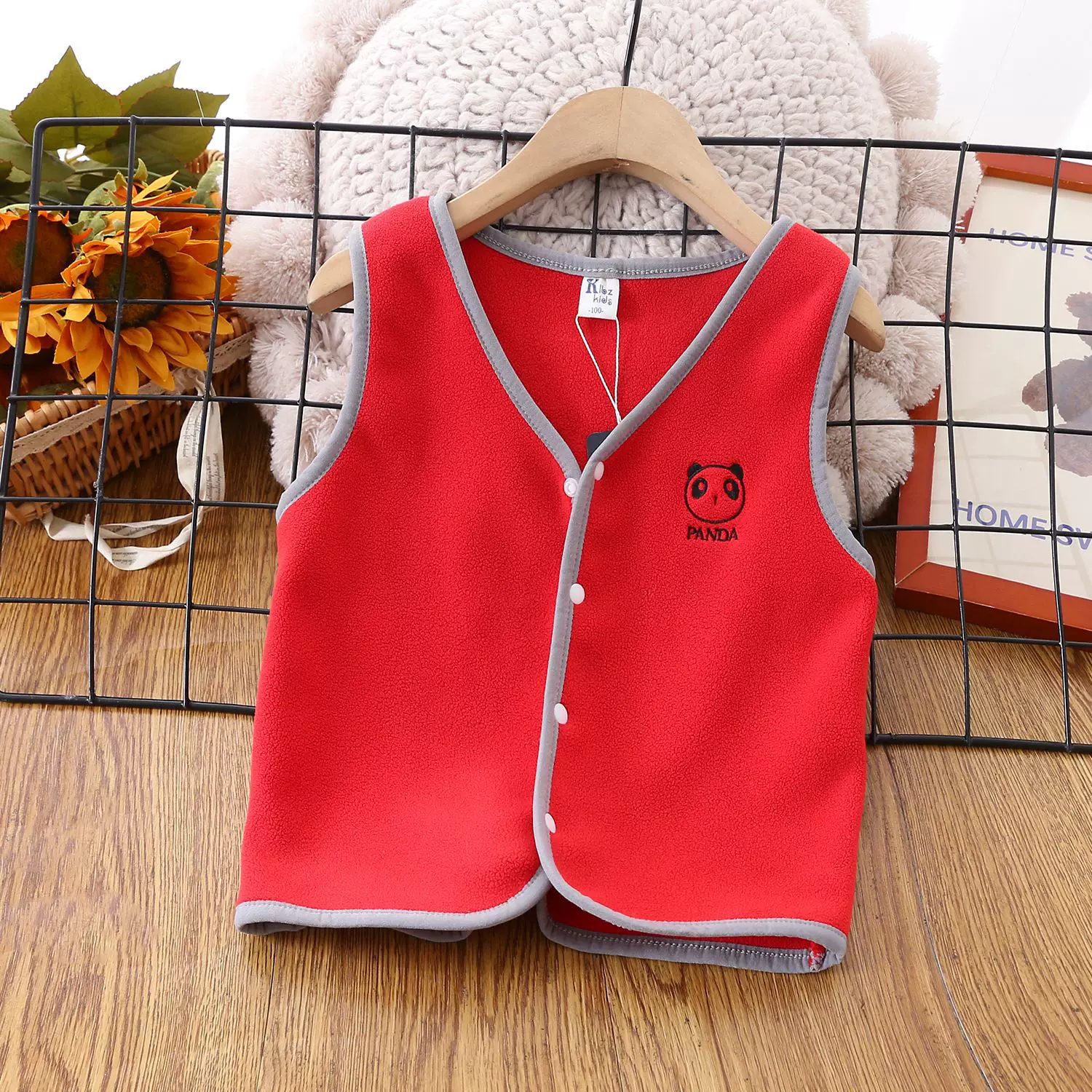 Áo vest trẻ em mùa xuân đông sản phẩm mới Áo len co giãn lông cừu Úc cổ chữ V thời trang bé trai và bé gái áo không tay hợp thời trang