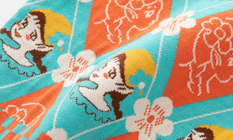 Áo len dệt kim hai lớp dành cho nữ Áo len cổ chữ V quần áo mùa xuân và mùa đông Áo vest cotton jacquard thông thường dành cho trẻ em hợp thời trang 2