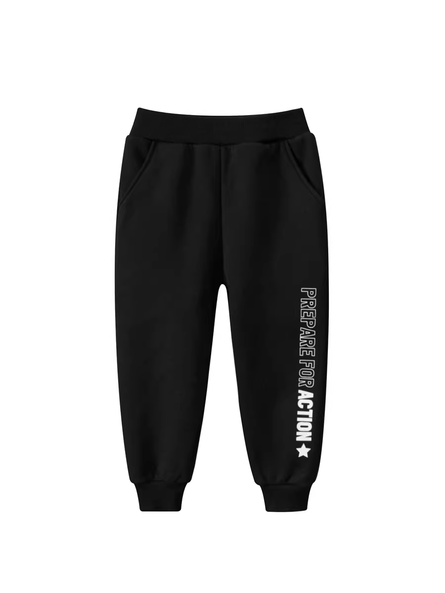 Quần thể thao lót lông cừu trẻ em xuân 2025 kiểu mới, chất liệu lông cừu mềm mại, quần thể thao nam bé trai thời trang, dáng rộng, thoải mái, mặc xuân đông, quần dài