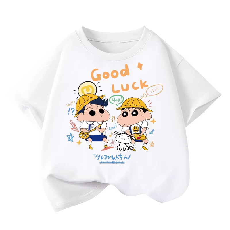 Áo thun ngắn tay cho trẻ em, quần áo mùa hè bằng cotton nguyên chất, áo sơ mi hoạt hình anime Nhật Bản dành cho trẻ em cỡ vừa và lớn, áo dễ thương dành cho bé gái