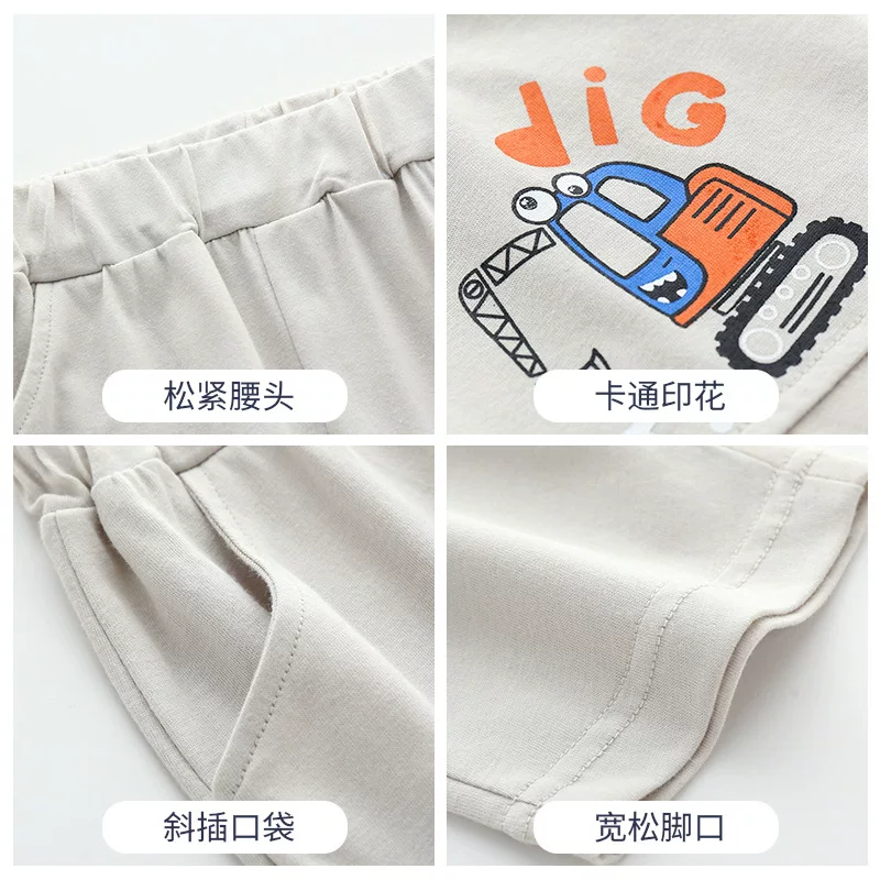 Quần đùi cotton thuần chất hè 2025 cho bé trai, quần capri kiểu Hàn Quốc, quần trẻ em thời trang, quần áo ngoài trẻ em