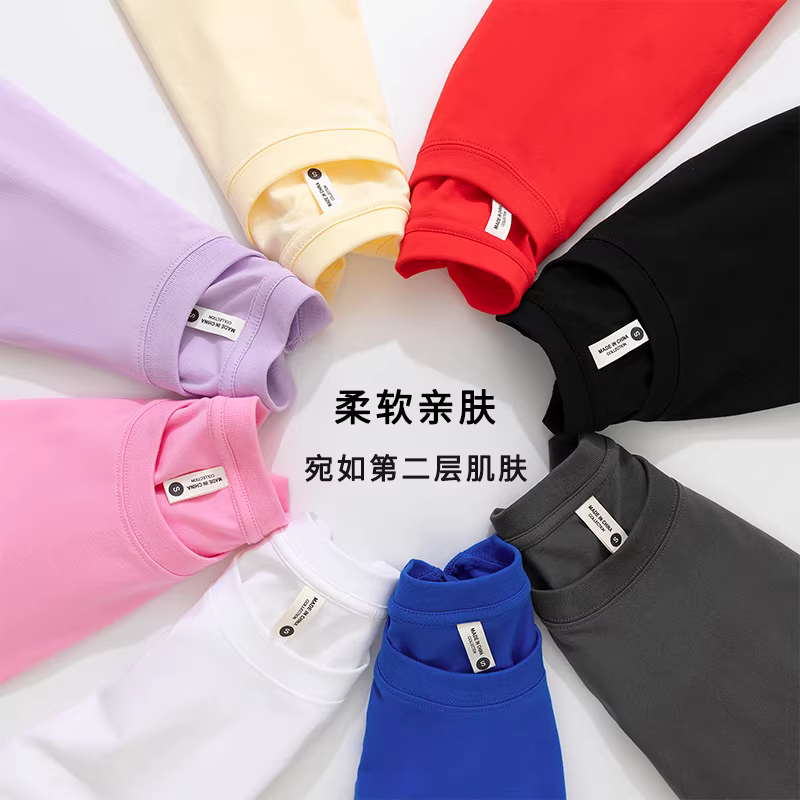 Áo thun nam cotton 100% tay ngắn mùa hè 2025 kiểu dáng rộng màu trơn đa năng unisex cổ tròn