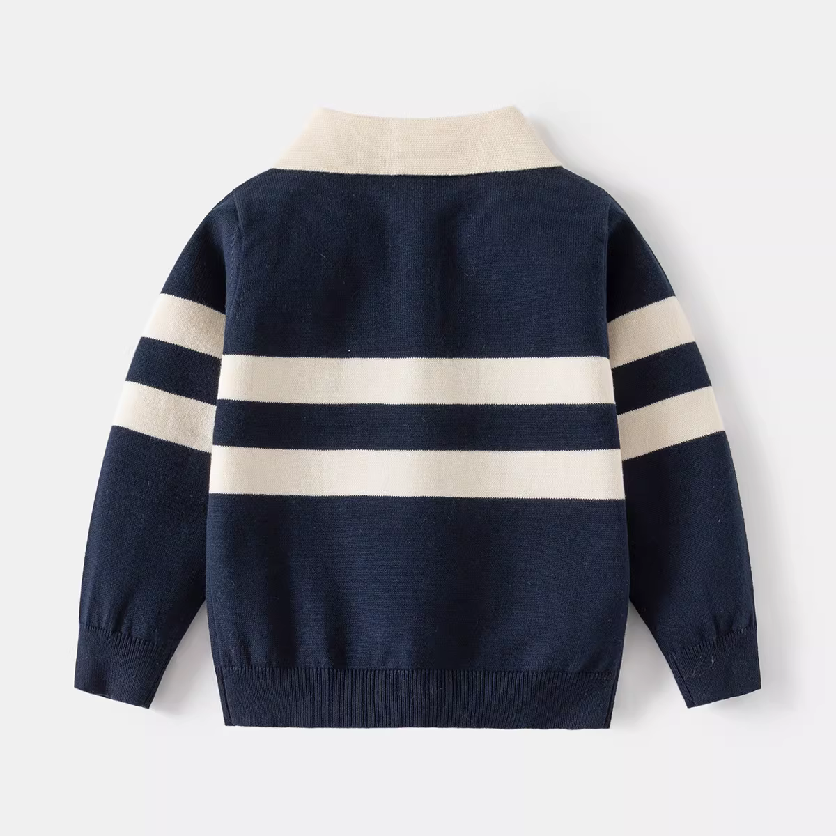 Áo len có cổ cho bé trai, áo len chui đầu thêu hoạt hình phong cách Hàn Quốc mùa xuân thu, áo len mỏng thời trang cho bé.