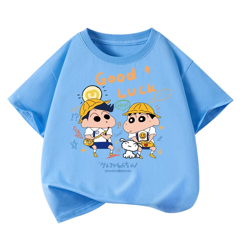 Áo thun ngắn tay cho trẻ em, quần áo mùa hè bằng cotton nguyên chất, áo sơ mi hoạt hình anime Nhật Bản dành cho trẻ em cỡ vừa và lớn, áo dễ thương dành cho bé gái