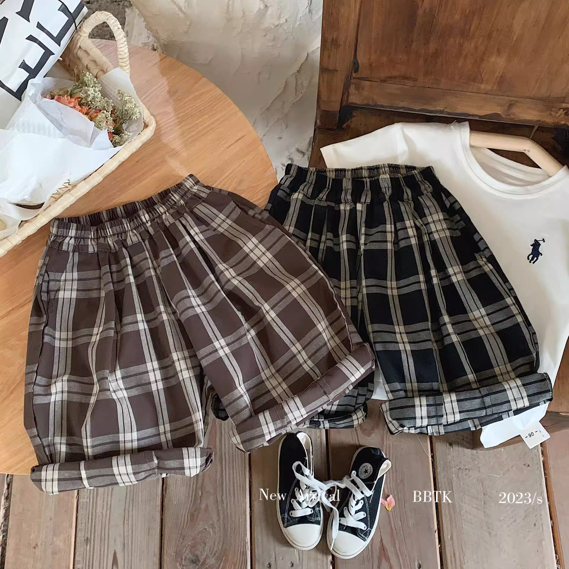 Quần cotton dài vừa cho trẻ em phong cách mùa hè 2025 quần năm điểm kẻ sọc Nhật Bản dành cho bé trai quần thường ngày đa năng 2-9 tuổi