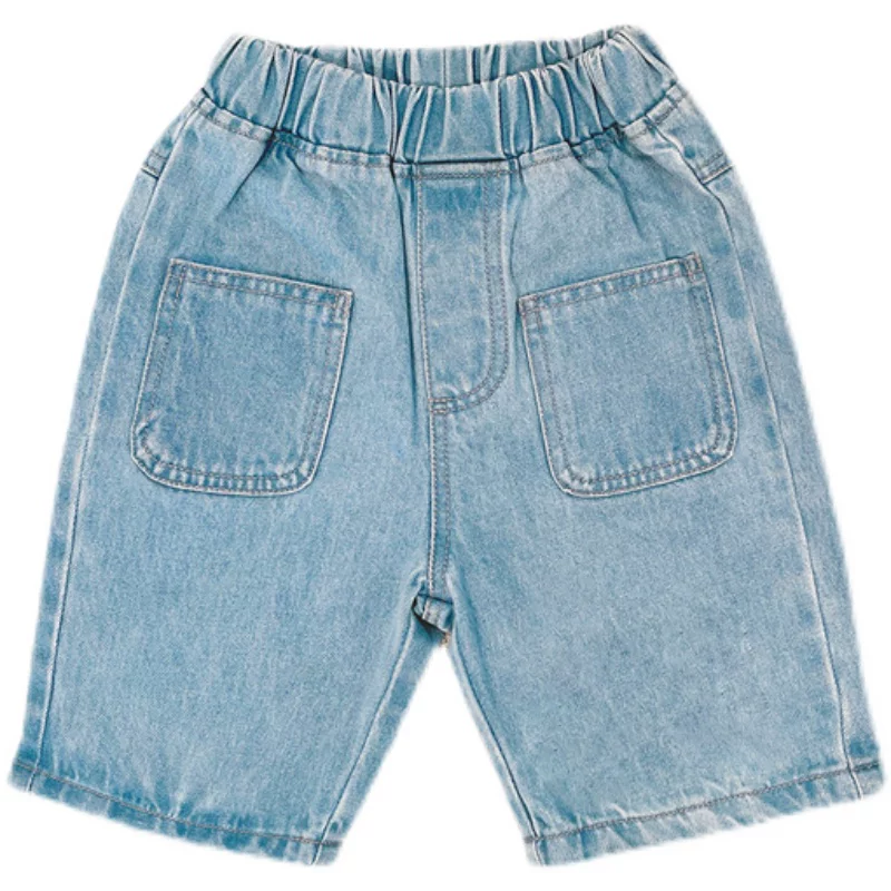 Quần jeans trẻ em hè 2025, quần trẻ em nam, quần casual trẻ em, quần đùi trẻ nhỏ, kiểu Hàn Quốc, thời trang, quần đùi năm phần