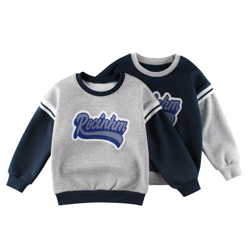 Áo len chui đầu bé trai xuân đông 2025, thời trang trẻ em phong cách Hàn Quốc, áo len nỉ ấm áp trẻ em, kiểu dáng thời thượng