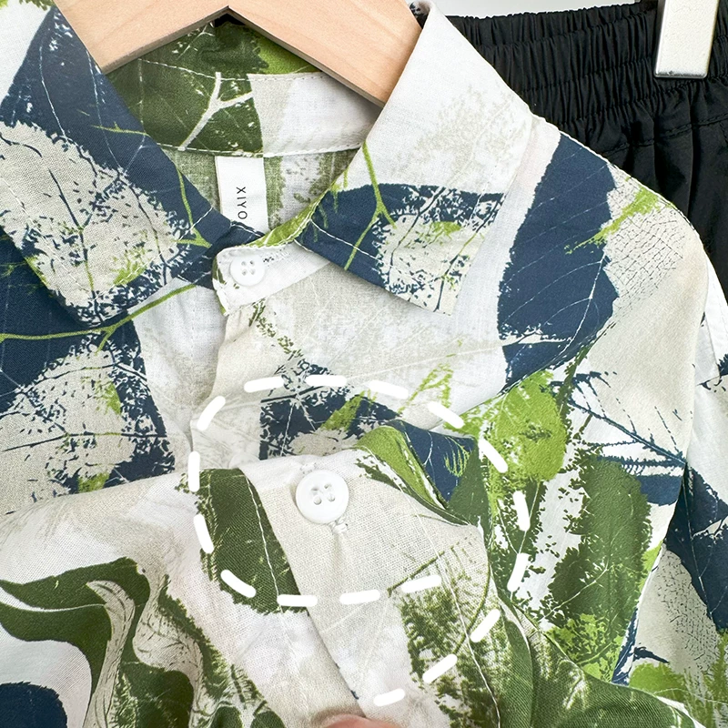 Áo sơ mi ngắn tay hợp thời trang, phong cách mùa hè mới, áo sơ mi thời trang cotton nguyên chất cho trẻ em dành cho bé gái, trẻ trung bình và lớn, bé trai, áo sơ mi rộng và mỏng, hợp thời trang