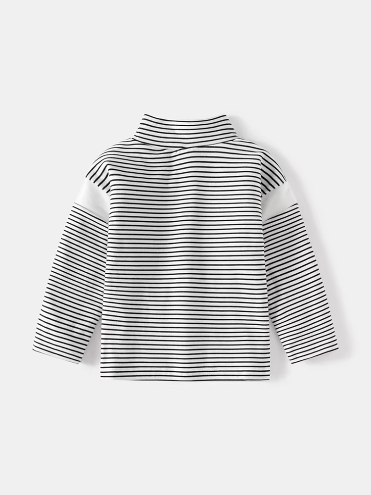 Áo thun giữ nhiệt dài tay kẻ sọc kiểu Hàn Quốc mới mùa xuân đông 2025 cho bé trai