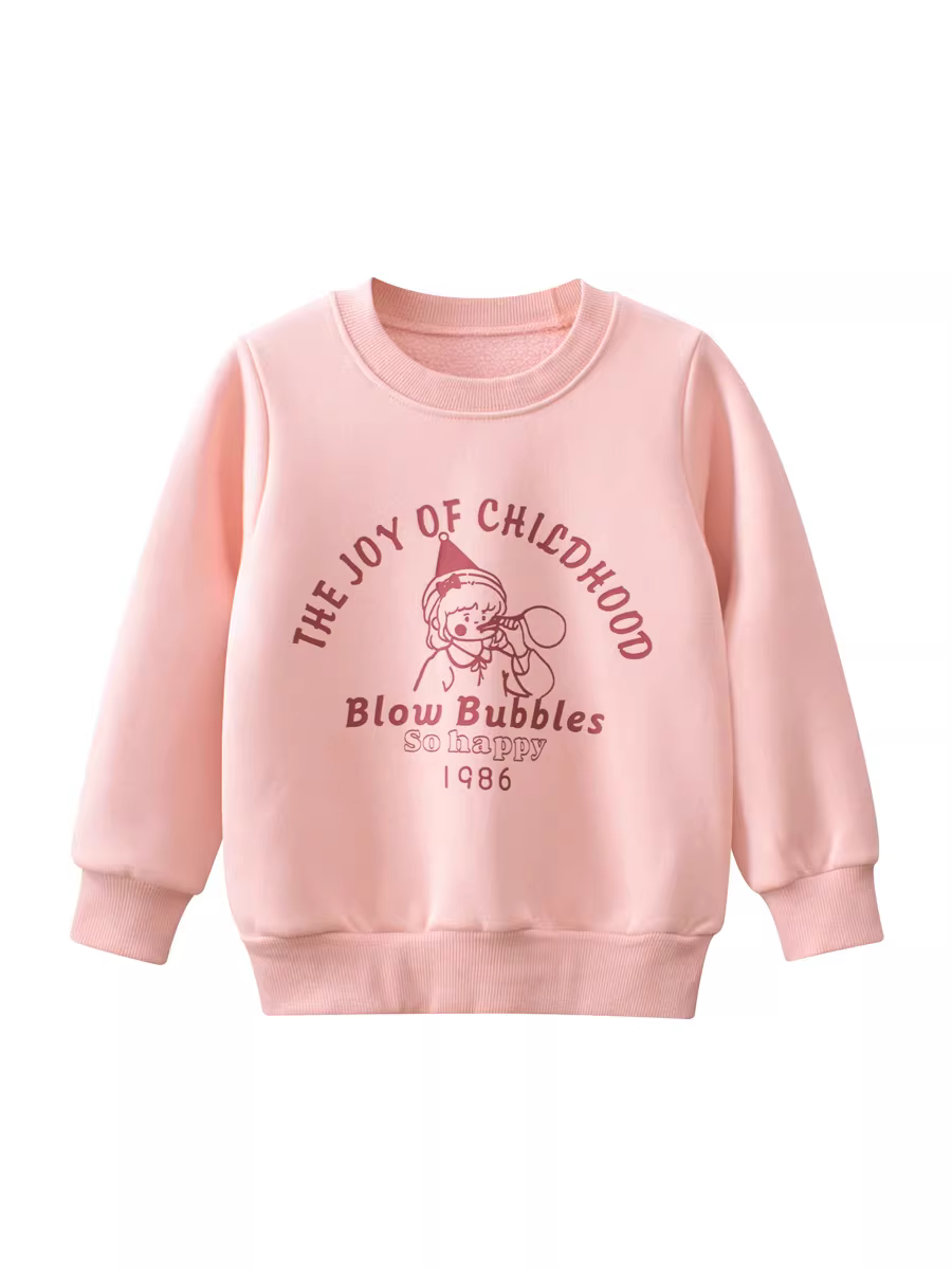 Áo nỉ trẻ em mùa xuân 2025 phong cách Hàn Quốc thời trang xuân đông cho bé gái áo lót lông cừu giữ ấm mùa xuân quần áo trẻ em hàng đầu hợp thời trang