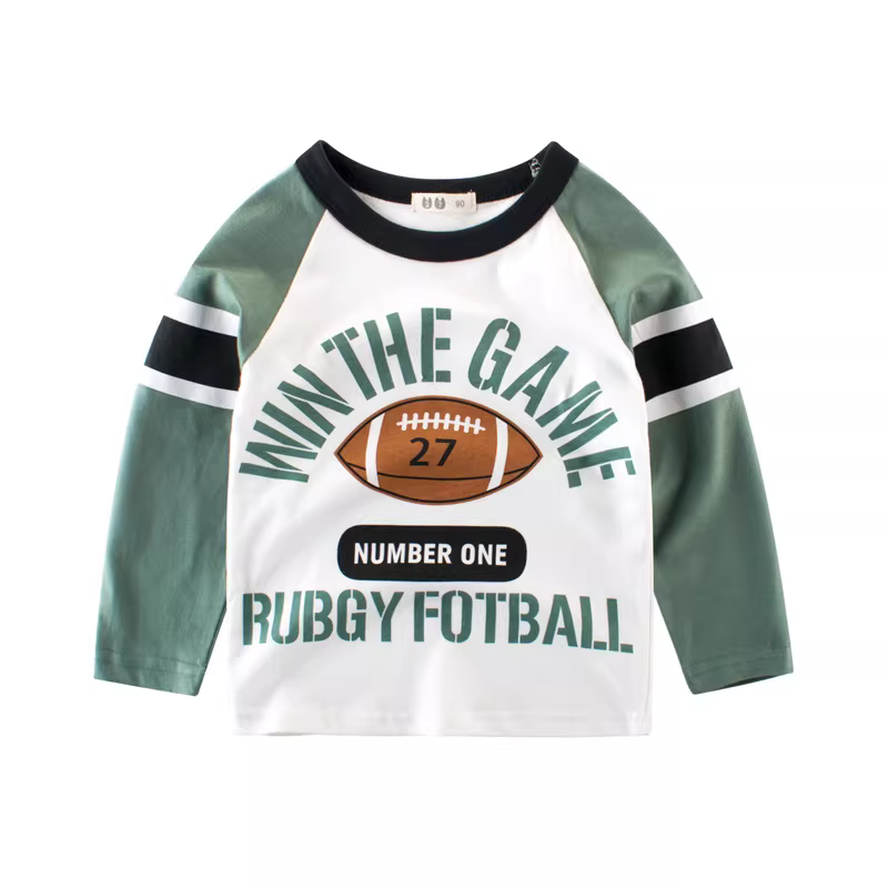 Áo thun bé trai kiểu Hàn Quốc mùa xuân thu 2025, áo thun dài tay trẻ em, áo dài tay bé sơ sinh chất liệu cotton nguyên chất