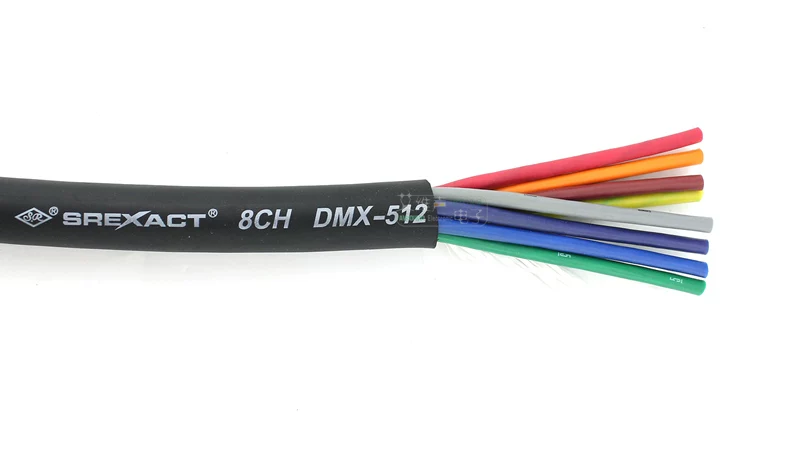 Đài Loan Risheng Rainbow 8 kênh cáp đa lõi chiếu sáng sân khấu DMX512 đường dây điều khiển đa kênh đèn pha di chuyển chùm tia LED