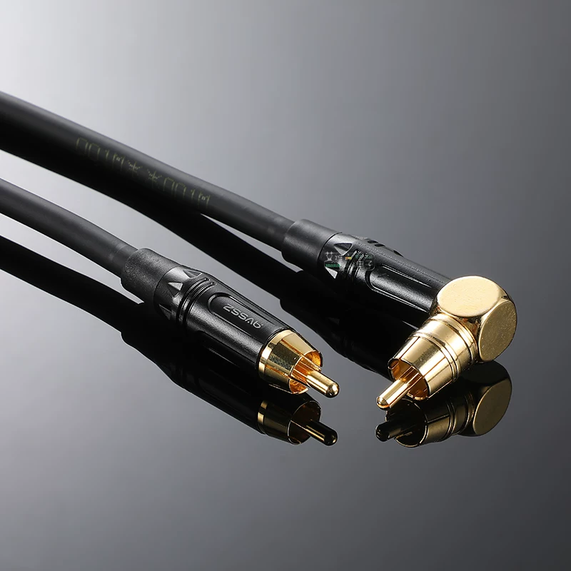 Cáp RCA chống nhiễu cao cấp màu đỏ trắng, cáp âm thanh AV trái phải, cáp âm thanh subwoofer, cáp khuếch đại âm thanh, đầu nối chữ L 90 độ