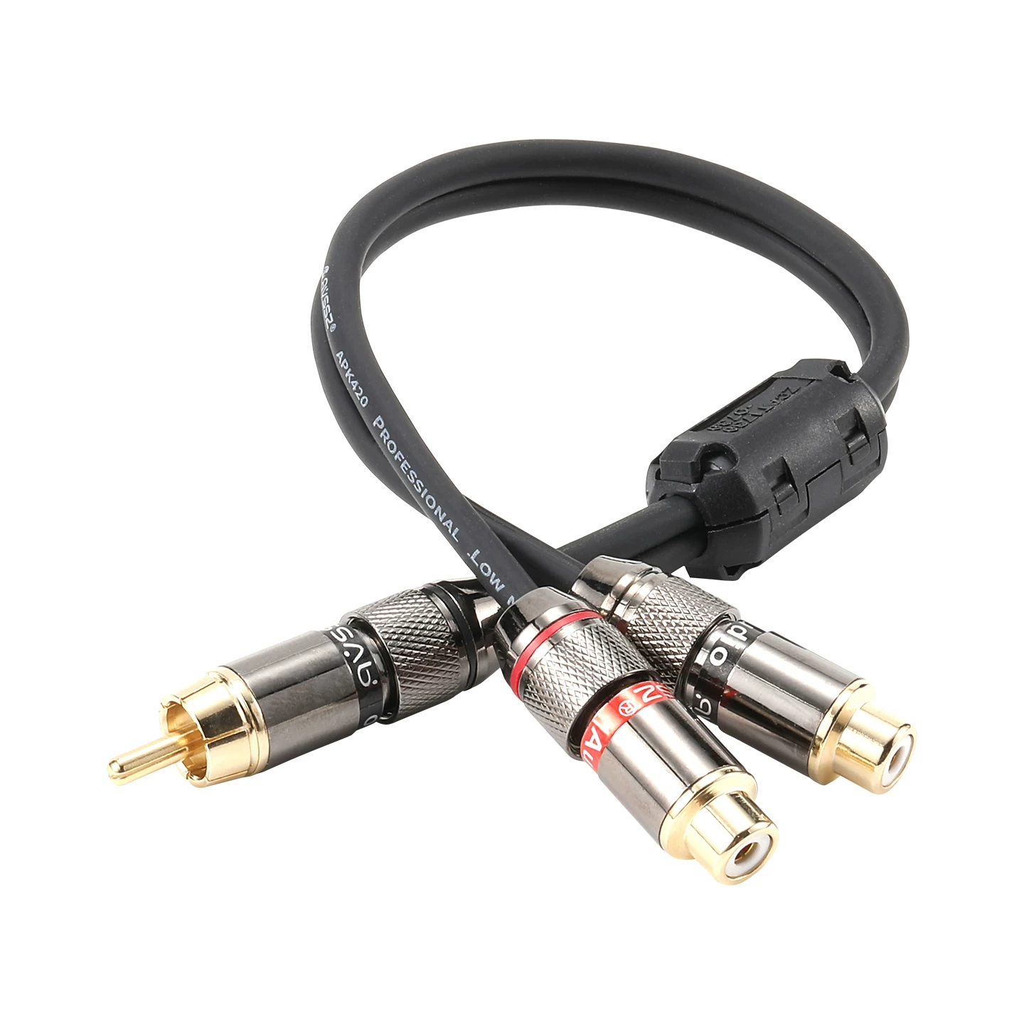 Cáp AV RCA đồng nguyên chất, cáp âm thanh một ra hai, cáp âm thanh độ chế cho amply xe hơi, đầu nối RCA kép 2 đực sang 1 cái