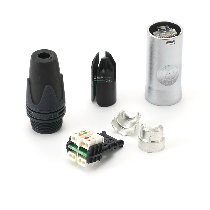 Vỏ đầu nối cáp mạng NEUTRIK Category 6A NE8MX6, đầu nối XLR pha lê, etherCON