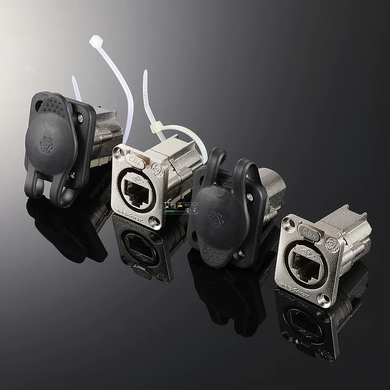 Đài Loan Risheng Chống nước loại D loại 6A SVP597-DP Đầu nối RJ45 uốn CAT6A Ổ cắm cáp mạng
