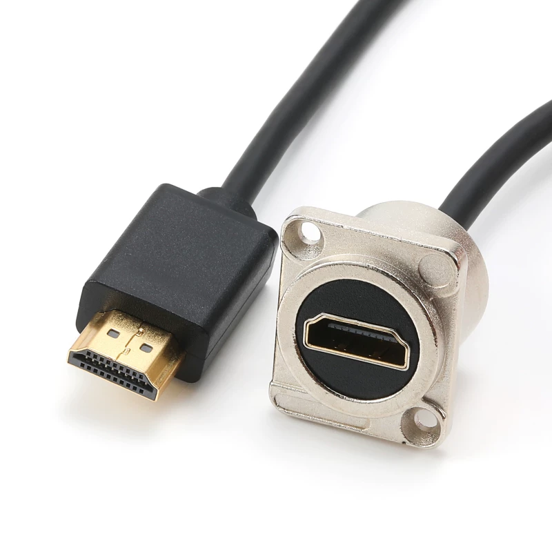 Tủ HDMI2.0 Bảng điều khiển loại D Ổ cắm hình chữ C tròn độ phân giải cao 4K Cáp nối dài dữ liệu 0,5/ 1m