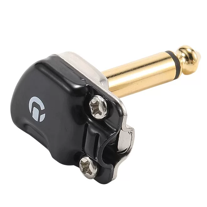 Đầu nối góc vuông loại phẳng 6,35mm REAN Yongsheng RP2RCF-B, đầu nối âm thanh cáp đàn guitar hai lõi lớn