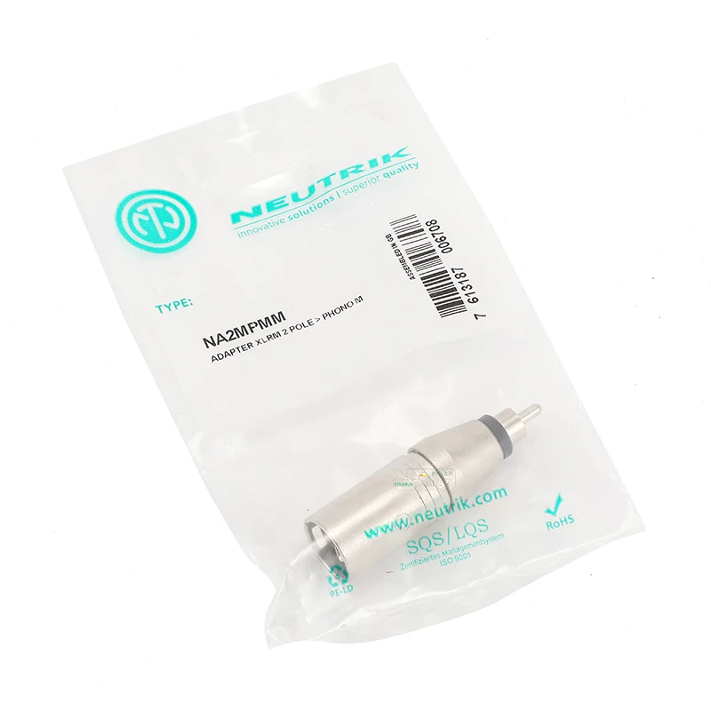 Đầu chuyển đổi âm thanh không cân bằng NA2MPMM Neutrik Thụy Sĩ XLR đực sang RCA đực