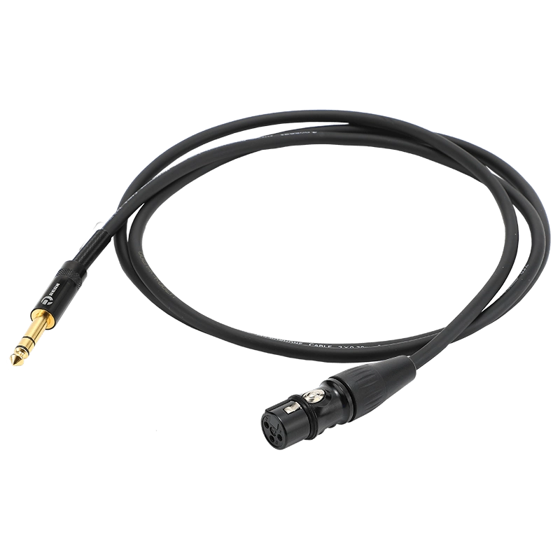 Cáp micro Neutrik REAN XLR cái sang đầu cắm thẳng ba lõi lớn 6,5mm, cáp âm thanh audiophile mạ vàng đen