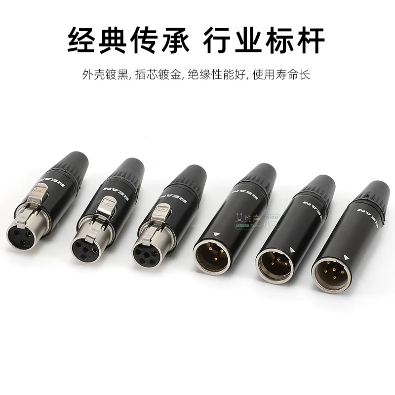Đầu nối Neutrik REAN mini XLR cái RT4FC-B bốn lõi, đầu nối tai nghe không dây bodypack MINI