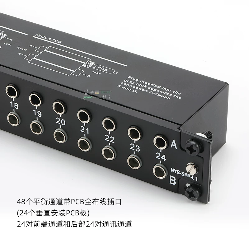 NEUTRIK NYS-SPP-L1 lắp đặt bảng điều khiển âm thanh 24 đường 48 cổng, bảng mạch kết nối 6.5, bộ định tuyến