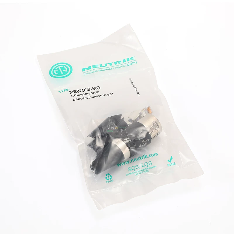 NEUTRIK màn hình lớn NE8MC6-MO vỏ chống nước phích cắm mạng RJ45 loại 6 dữ liệu chiếu sáng LED XLR